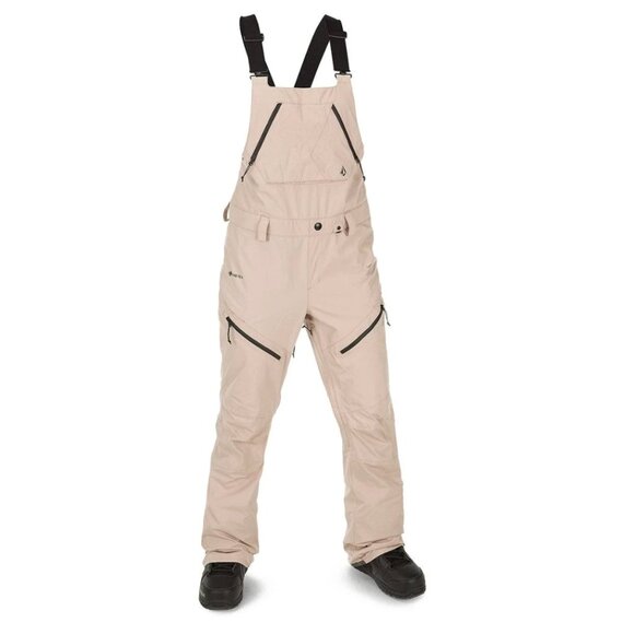 Volcom Womens Elm Stretch Gore-Tex Snowboard Bib Overall Small Sand - Picture 1 of 9